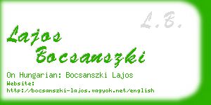 lajos bocsanszki business card